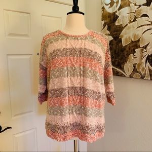 American Rag Striped Loose Knit Sweater